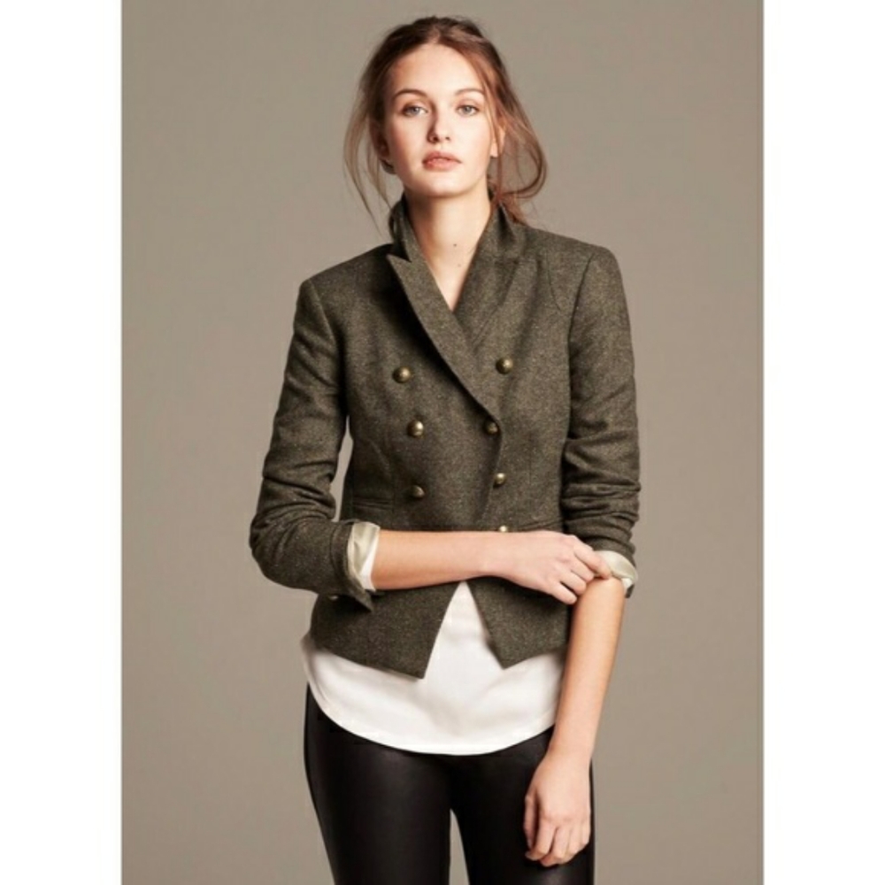 Banana Republic tweed blazer double breasted